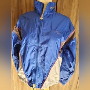 ASICS Windbreaker suit size Small. Blue & Silver